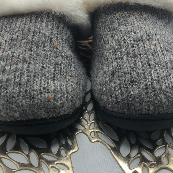 ULTRAIDEAS Knit and Faux Fur Mule Slides Bedroom Slippers Size 6.5-7.5 - Picture 2 of 10